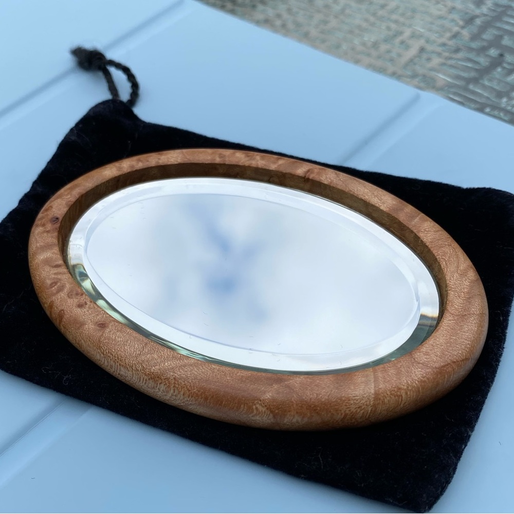 Pocket Mirror Wood